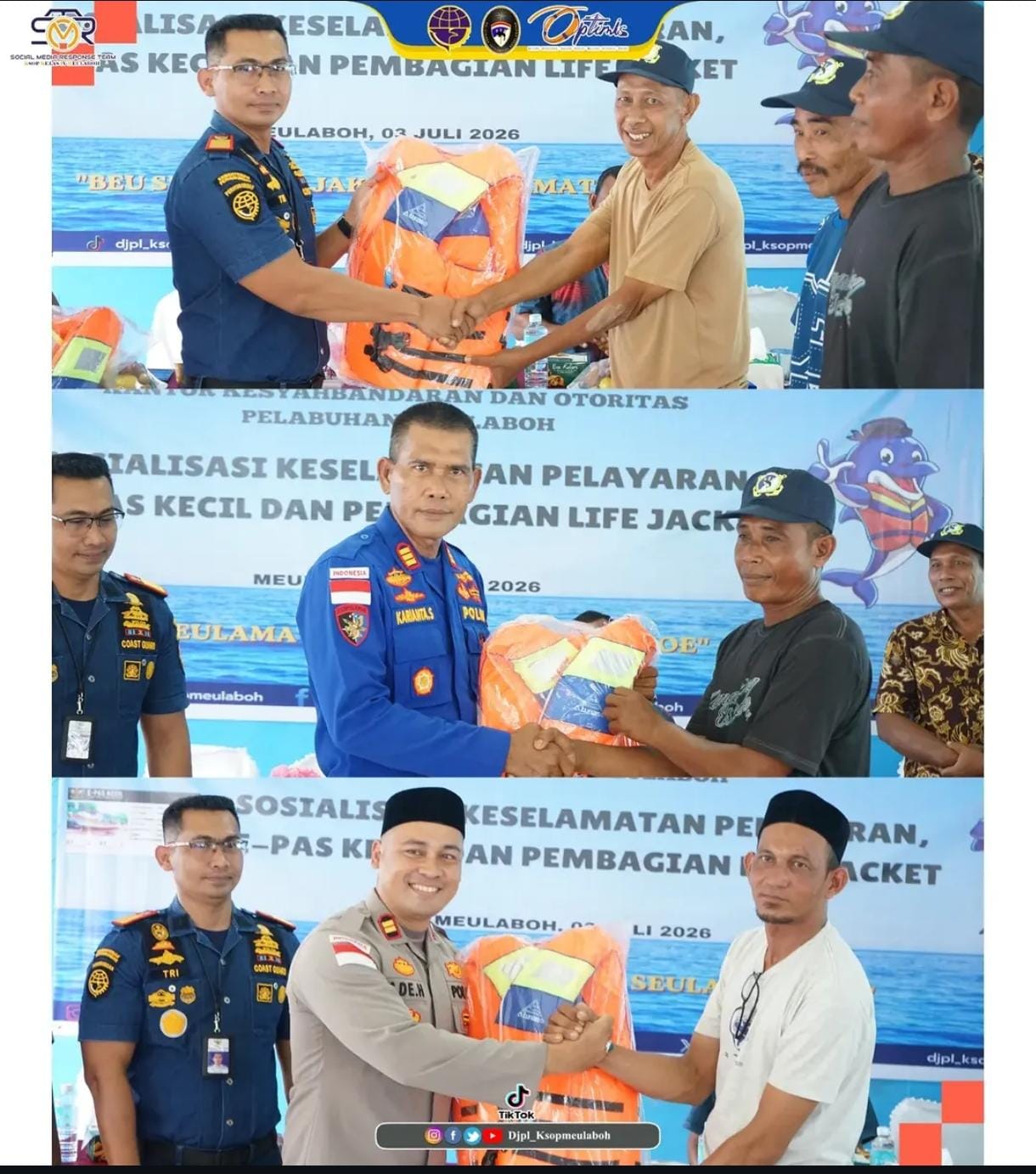 Pelaksanaan Sosialisasi Keselamatan Pelayaran, E-Pas Kecil dan Pembagian Life Jacket